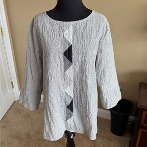 Habitat. Women's Black and White cotton Top. Size S